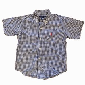 Ralph Lauren Toddler's Navy and White Gingham Shirt - Size 4T